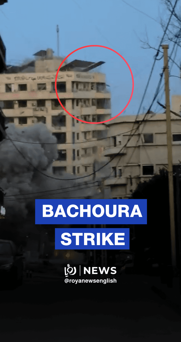 Another angle of ‘Israeli’ strike on building in Bachoura Neighborhood