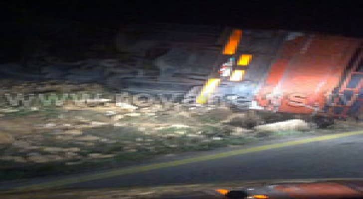 اصابة مواطن اثر حادث تدهور "قلاب" في الكرك