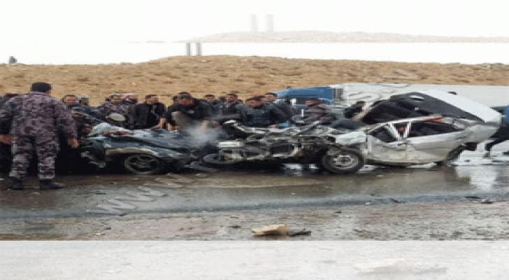 الكرك : وفاة شخصين وإصابة اثنين آخرين اثر حادث سير مروع ..صورة