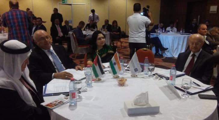 جانب من ورشة العمل التي ضمت رجال الاعمال من الهند والاردن