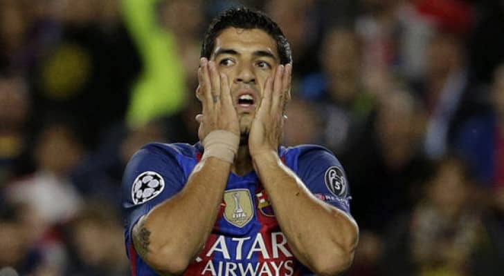 لويس سواريز مهاجم برشلونة الإسباني 
