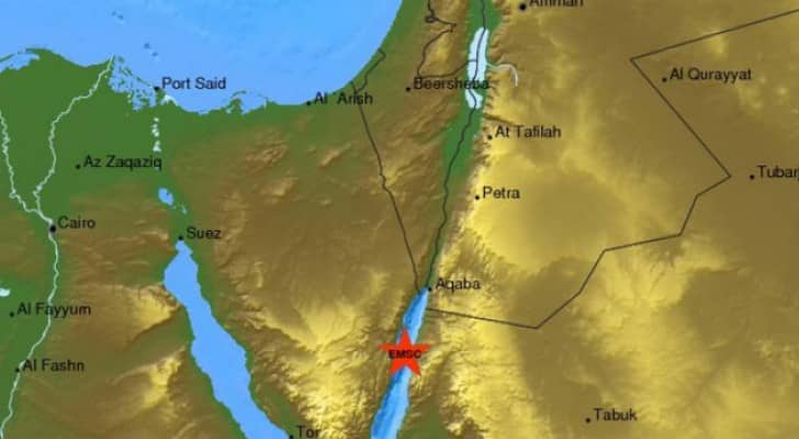زلزال يضرب خليج العقبة