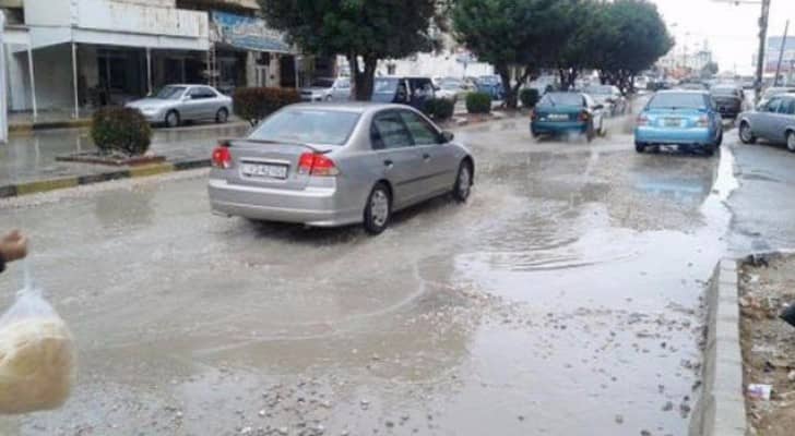 شوارع مدينة اربد خلال فصل الشتاء 
