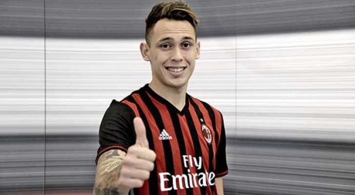 لوكاس أوكامبوس لاعب ميلان الإيطالي