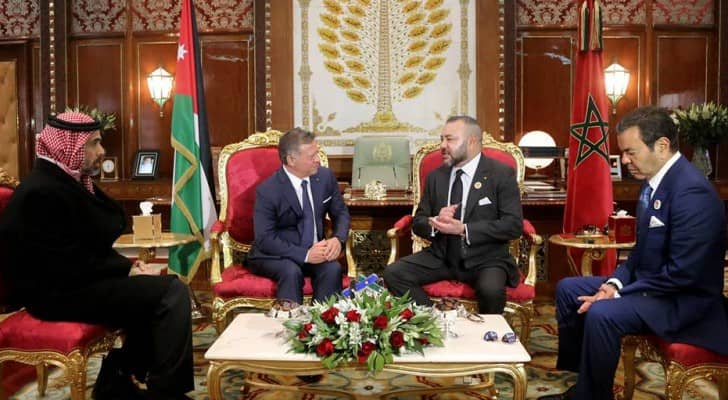 جلالة الملك عبدالله الثاني خلال لقائه الملك محمد السادس