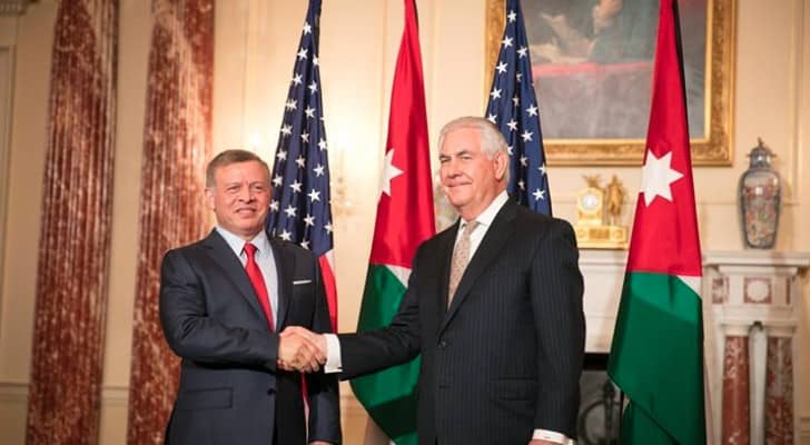 جلالة الملك عبدالله الثاني يلتقي وزير الخارجية الأمريكي ريكس تيلرسون