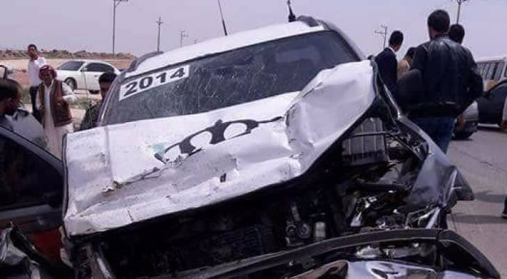 باص الروضة الذي تعرض الى الحادث 