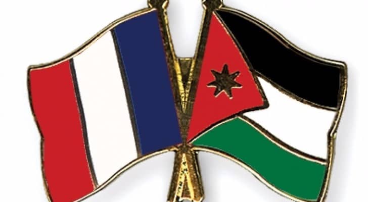 علم الأردن وفرنسا 