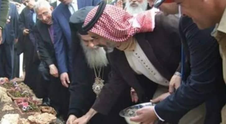 السمو الملكي الامير غازي بن محمد يضع حجر الاساس للمركز الارثوذكسي في دير العذراء ينبوع الحياة بدبين