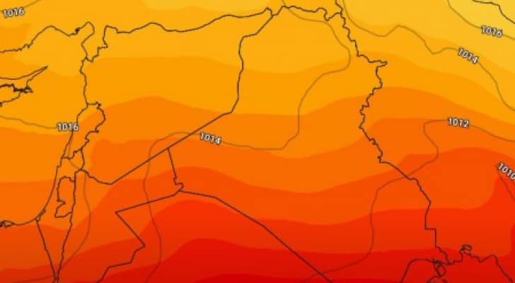  تموضع مرتفع جوي فوق أجواء المملكة حتى بداية الاسبوع الأخير من الشهر الحالي