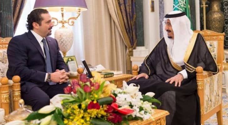 لقاء سابق بين الملك سلمان وسعد الحريري 