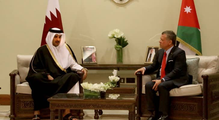 الملك عبد الله الثاني والشيخ تميم بن حمد آل ثاني