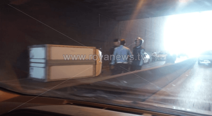 الحادث بنفق السابع باتجاه طريق المطار