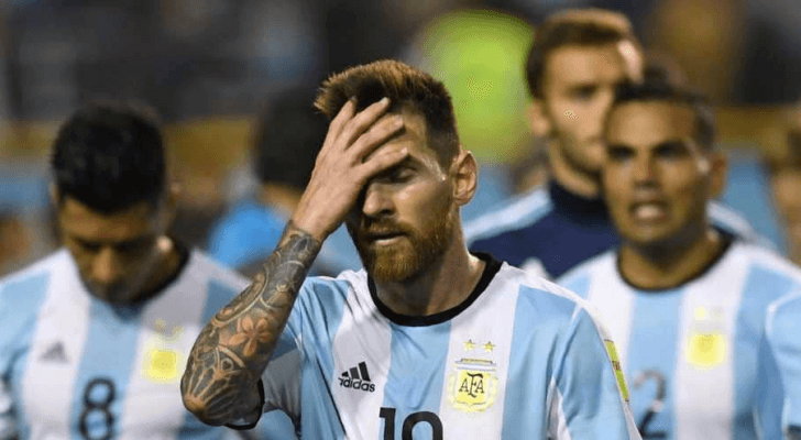 ميسي وبعض زملائه في منتخب الأرجنتين