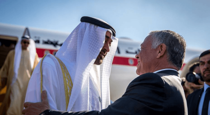 اثناء استقبال جلالة الملك ولي عهد امارة ابو ظبي