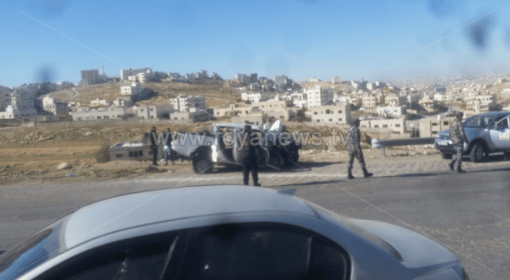 حادث تصادم مروع بين أربع مركبات  على طريق الحزام شرق عمان