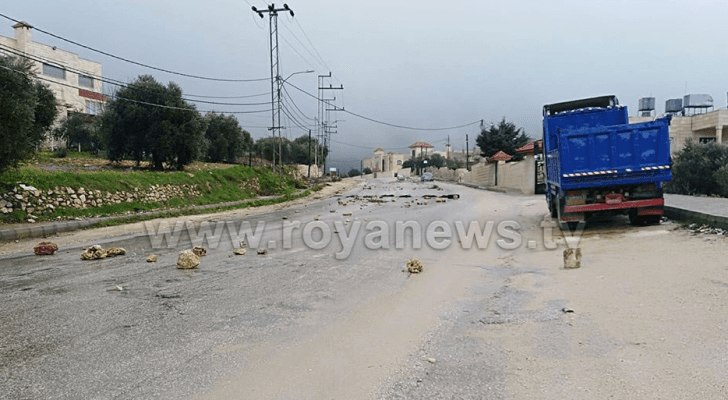 ارشيفية لأحد شوارع بلدة عنجرة في عجلون