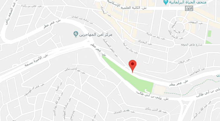 الاغلاق سيكون لشارع عمر مطر ولغاية إشارة المهاجرين - جوجل ماب