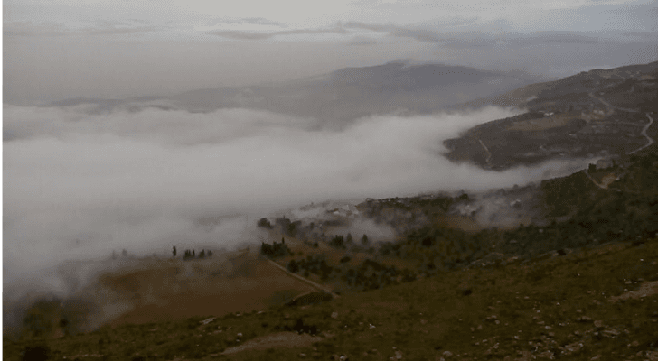 صورة من مدينة السلط خلال المنخفض الاخير