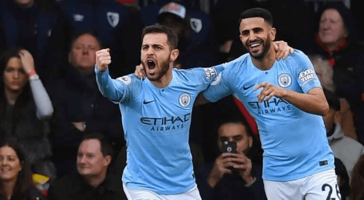 النجم الجزائري رياض محرز منح مانشستر سيتي الفوز 1-0