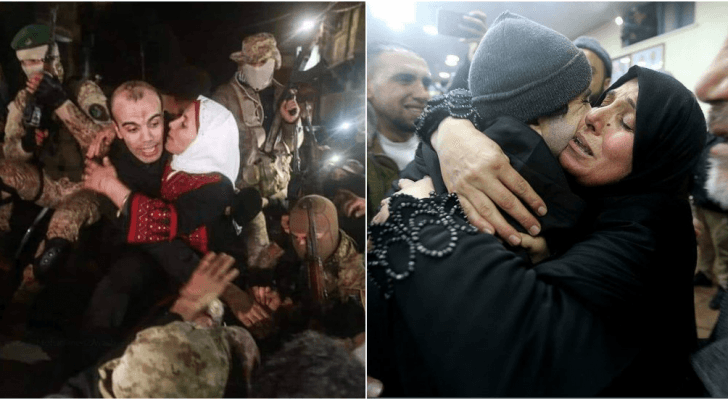 لقطات من استقبال الشبان الأربعة في غزة - مواقع التواصل الاجتماعي
