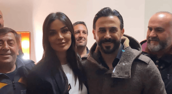 نادين نجيم تفاجئ النجم قصي خولي في عيد ميلاده