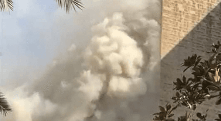 اعمدة الدخان تتصاعد اثر حريق في احد فنادق عمان والدفاع المدني يعلن اخماد الحريق