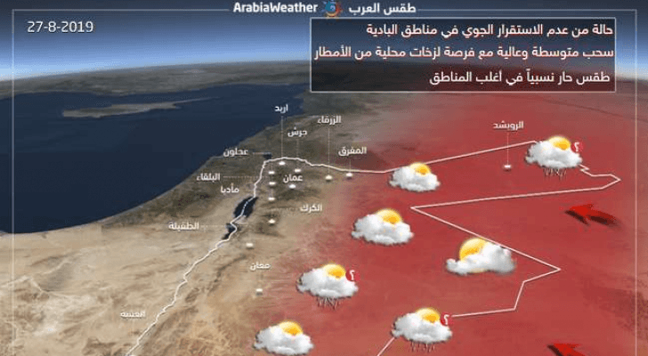خريطة توضيحية من طقس العرب