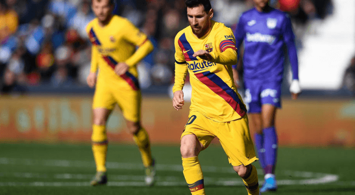 الأرجنتيني ليونيل ميسي خلال مباراة برشلونة وليغانيسكأس