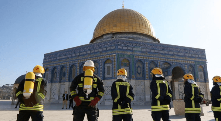 الدفاع المدني الأردني يوفر متطلبات السلامة العامة داخل المسجد الأقصى