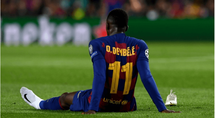 الفرنسي عثمان ديمبيلي مهاجم برشلونة الاسباني