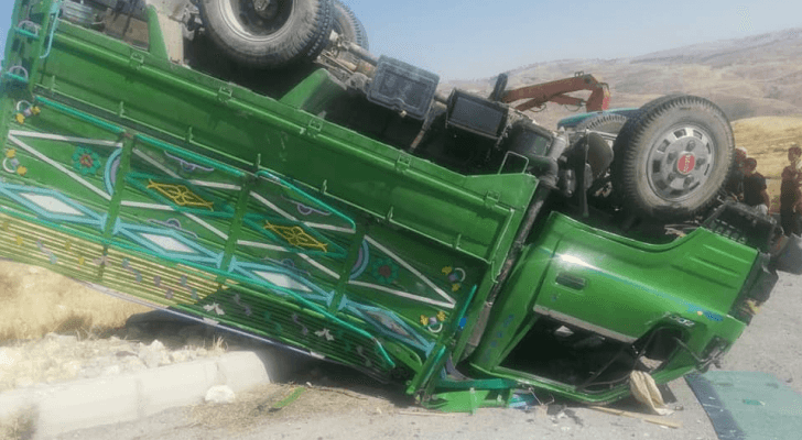 وفاة طفلين و7 اصاباتب حادث تدهور في ناعور