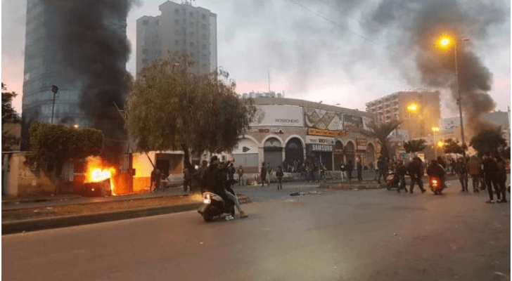 جانب من الاحتجاجات في طرابلس اللبنانية