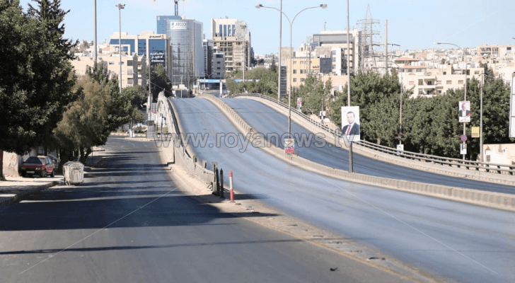 من حظر التجول الشامل في العاصمة عمان