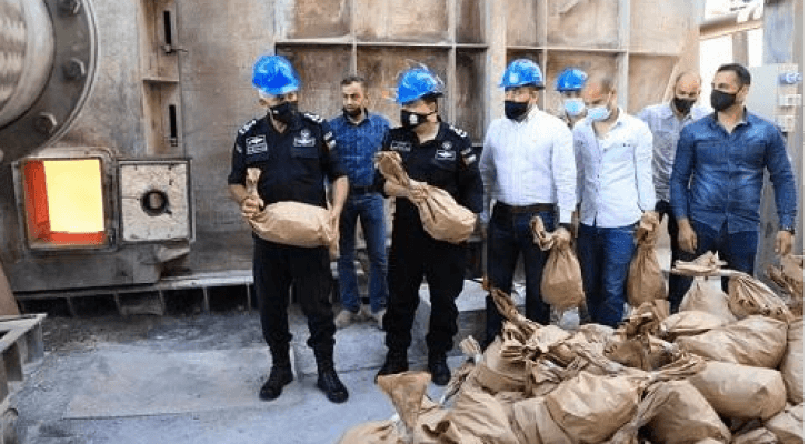 عملية اتلاف المواد المخدرة في الأفران