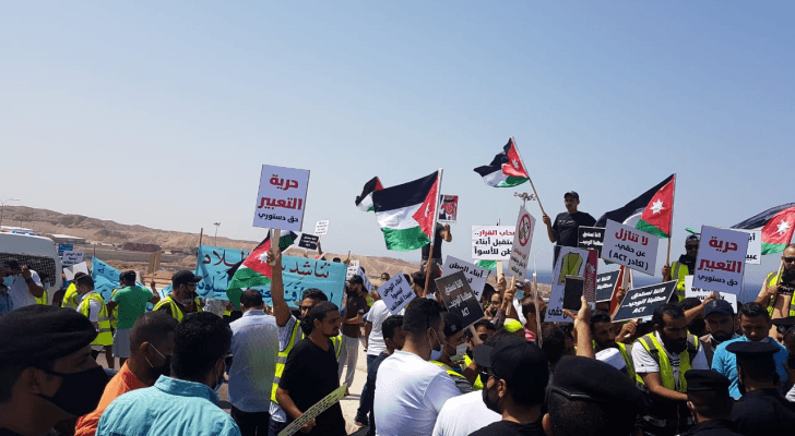 اعتصام لعاملين في ميناء الحاويات في العقبة