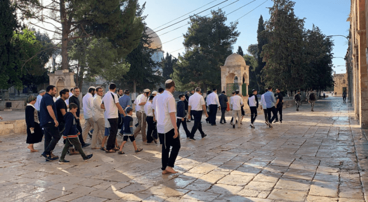 قطعان من المستوطنين في باحات المسجد الأقصى المبارك