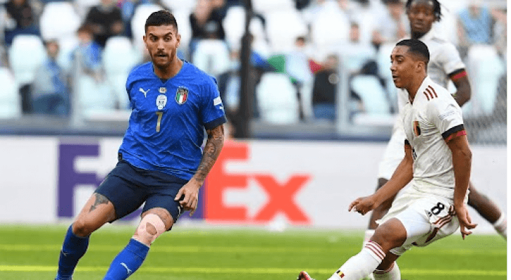 مباراة تحديد المركز الثالث في دوري الأمم الأوروبية بين إيطاليا وبلجيكا