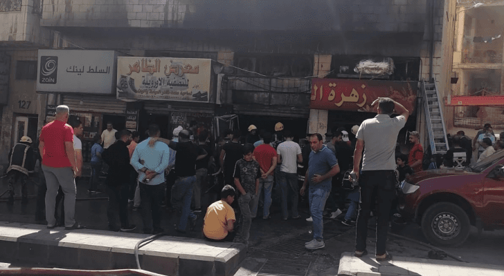حريق مخبز بشارع الميدان في السلط