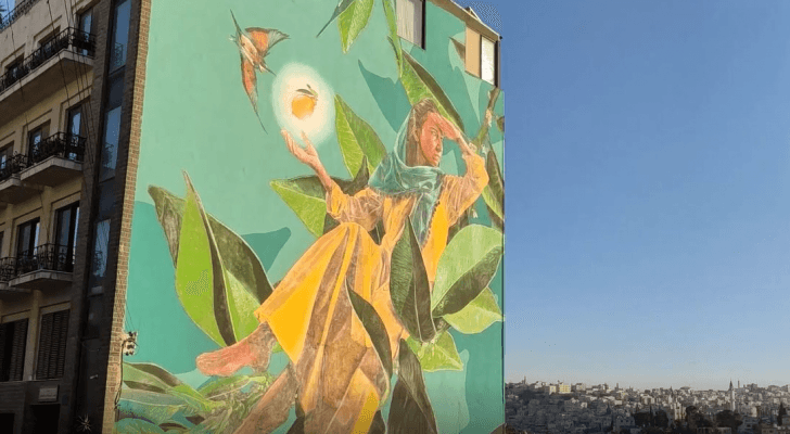 جدارية على إحدى البنايات في العاصمة عمان