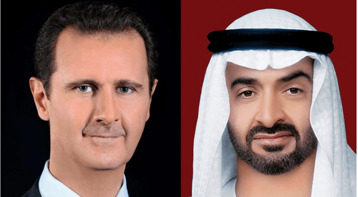 ابن زايد يتلقى إتصالا هاتفيا الأسد