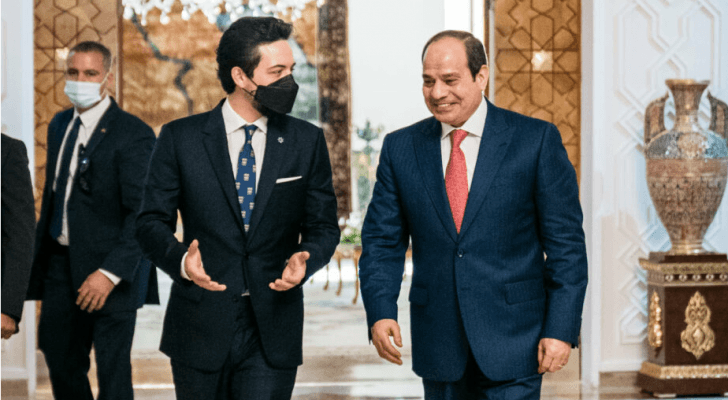 الرئيس المصري عبد الفتاح السيسي وسمو ولي العهد الأمير الحسين بن عبدالله الثاني
