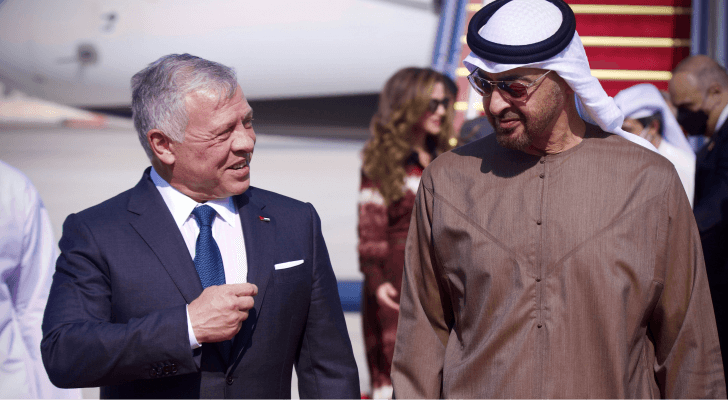 جلالة الملك عبدالله الثاني وسمو الشيخ محمد بن زايد آل نهيان