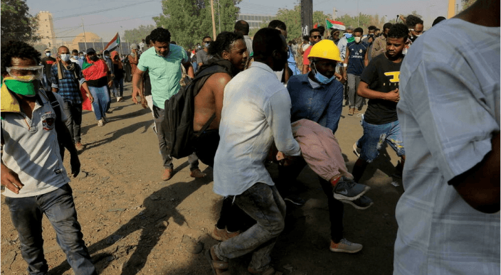 تجمع ضد الانقلاب العسكري في السودان