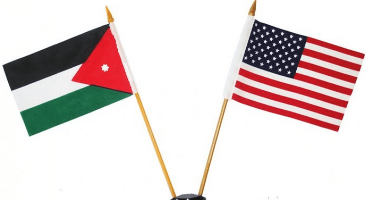 العلم الأردني والأمريكي