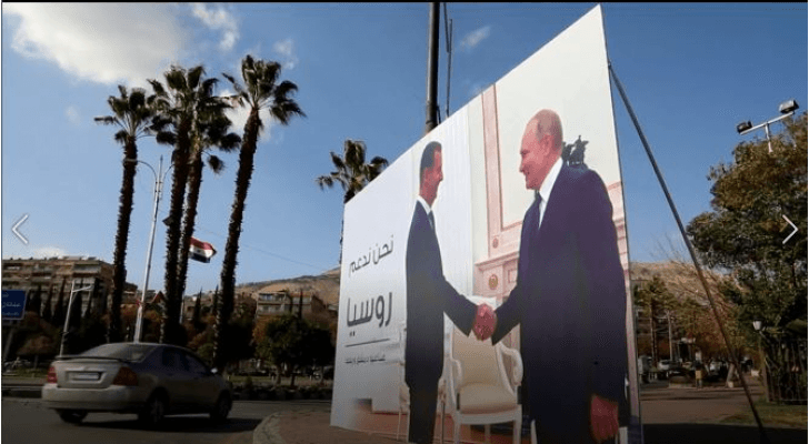 صور الرئيس الروسي فلاديمير بوتين تنتشر في دمشق