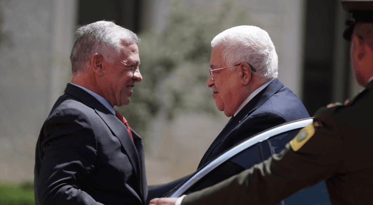 جلالة الملك يستقبل الرئيس الفلسطيني عباس في قصر الحسينية