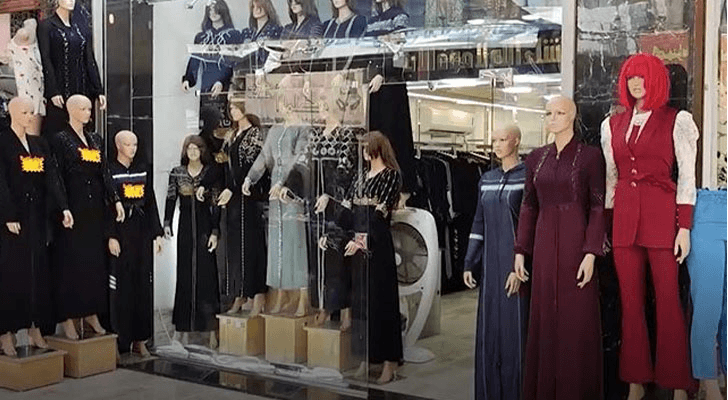ماليكانات عرض ملابس في أحد محال الألبسة في الرمثا