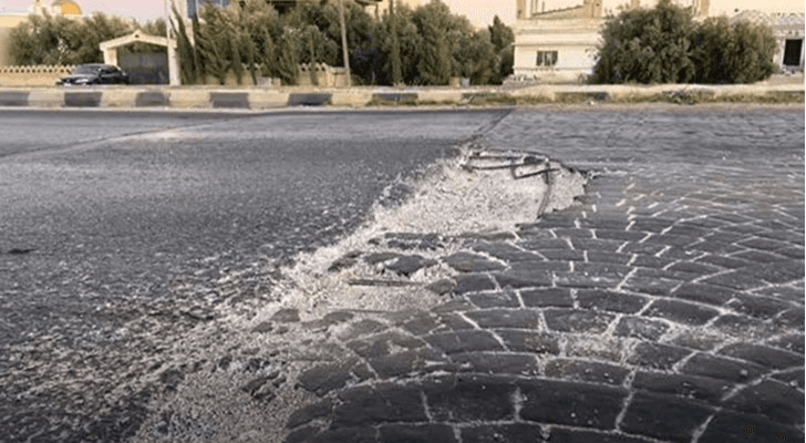 مطب في بلدة المنصورة بمحافظة المفرق