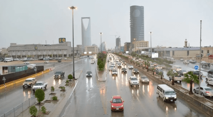 صورة توضيحية لأمطار في العاصمة السعودية الرياض